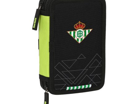 Double Pencil Case Real Betis Balompié Black Lime 12.5 x 19.5 x 4 cm (28 Pieces) For Discount