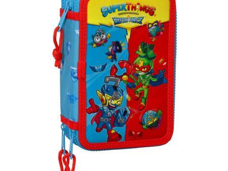 Triple Pencil Case SuperThings Rescue force 12.5 x 19.5 x 5.5 cm Blue (36 Pieces) For Sale