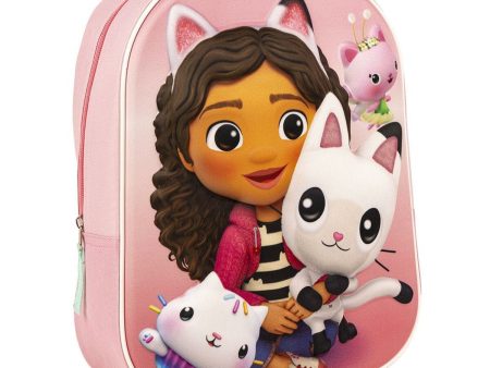 3D School Bag Gabby s Dollhouse Pink 25 x 31 x 10 cm Cheap