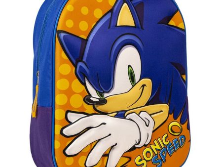 3D School Bag Sonic Orange Blue 25 x 31 x 9 cm Online