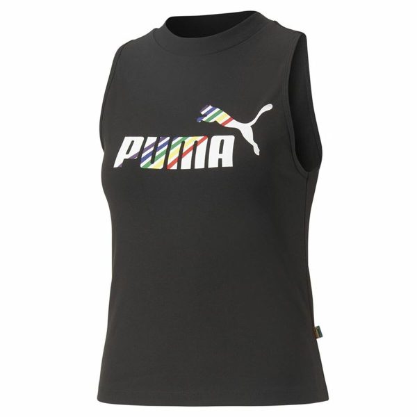 Women s Sleeveless T-shirt Puma Ess+ Love Is Love Sl Black Fashion