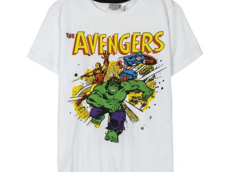 Child s Short Sleeve T-Shirt Marvel White Fashion