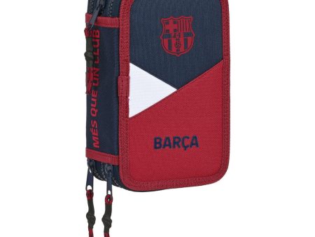 Triple Pencil Case F.C. Barcelona Corporativa Blue Maroon (12.5 x 20.5 x 6 cm) (41 Pieces) Online Hot Sale