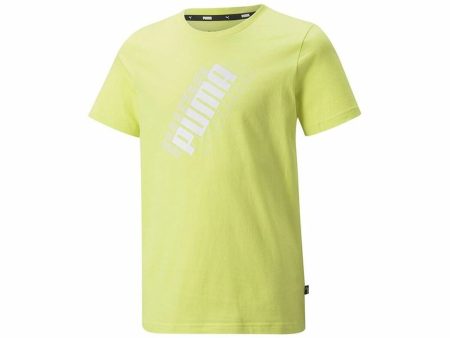 Child s Short Sleeve T-Shirt Puma Power Logo Yellow Online