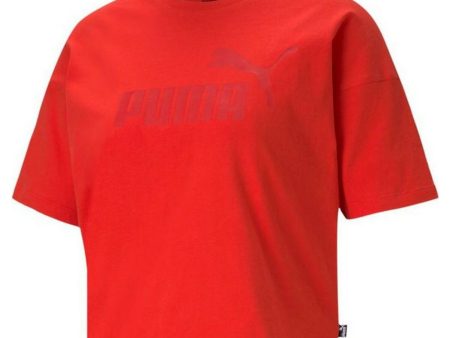 Women’s Short Sleeve T-Shirt Puma Essentials Logo Red Cheap