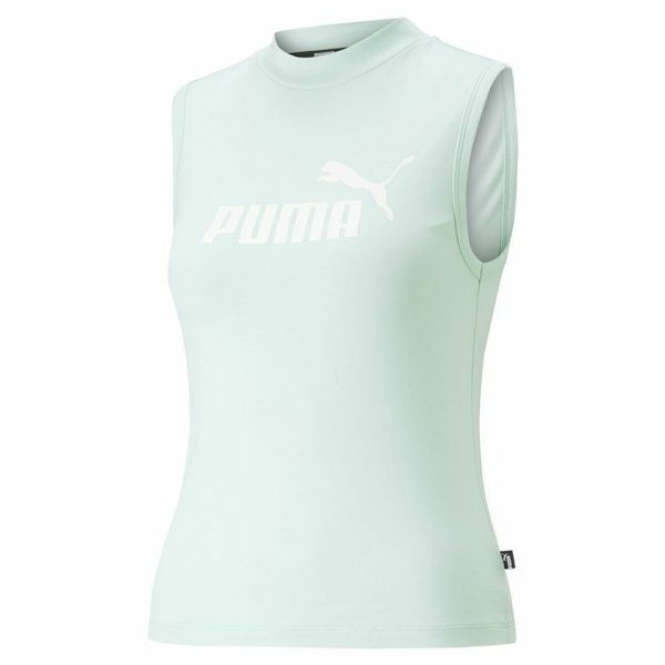 Women s Sleeveless T-shirt Puma Slim Logo Tank Aquamarine Discount