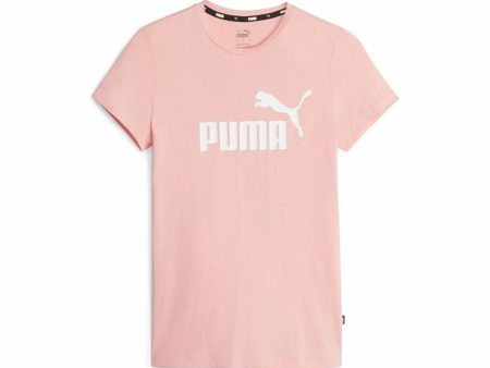 Women’s Short Sleeve T-Shirt Puma Ess Logo Light Pink Cheap