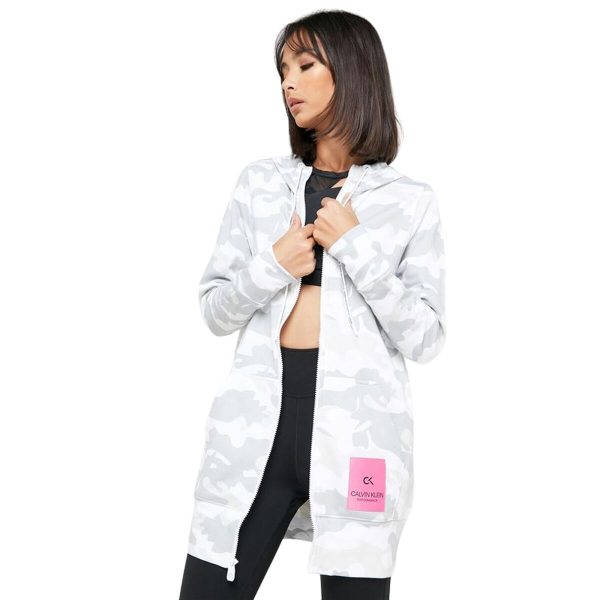 Women s Sports Jacket Calvin Klein Full Zip White Online Hot Sale