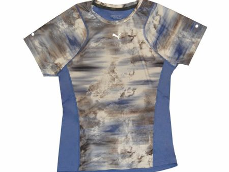 Women’s Short Sleeve T-Shirt Puma Graphic Tee Blue Online Sale