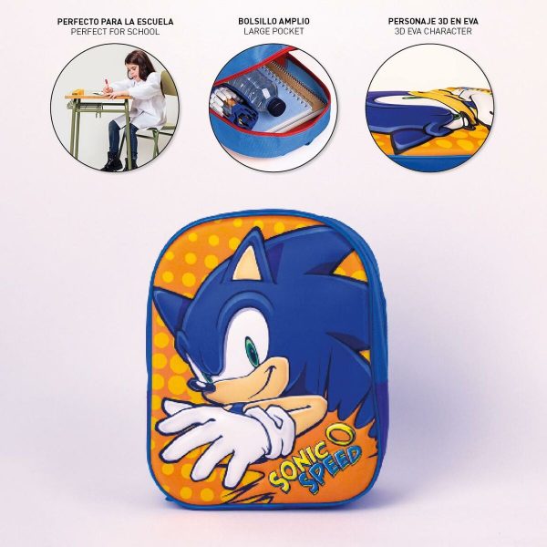 3D School Bag Sonic Orange Blue 25 x 31 x 9 cm Online