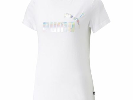 Women’s Short Sleeve T-Shirt Puma Ess+ Nova Shine White For Cheap