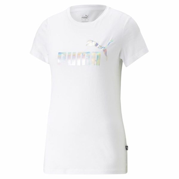 Women’s Short Sleeve T-Shirt Puma Ess+ Nova Shine White For Cheap