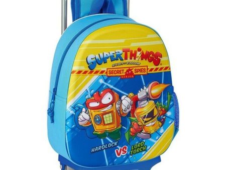 3D School Bag with Wheels SuperThings Light Blue Cheap