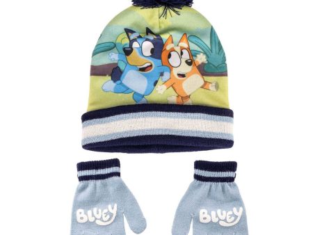 Hat & Gloves Bluey Blue For Discount