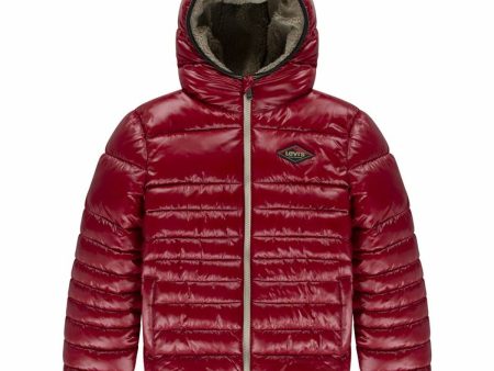 Children s Jacket Levi s Lined Mdwt Puffer J Rhythmic Dark Red Online now