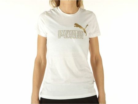 Women’s Short Sleeve T-Shirt Puma Graphic Tee White Supply