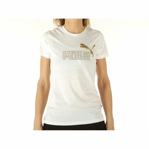 Women’s Short Sleeve T-Shirt Puma Graphic Tee White Supply