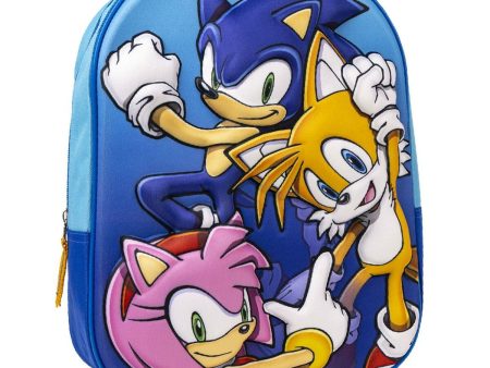 3D School Bag Sonic 25 x 31 x 9 cm Blue Cheap