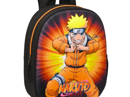 3D School Bag Naruto Black Orange 27 x 33 x 10 cm Online