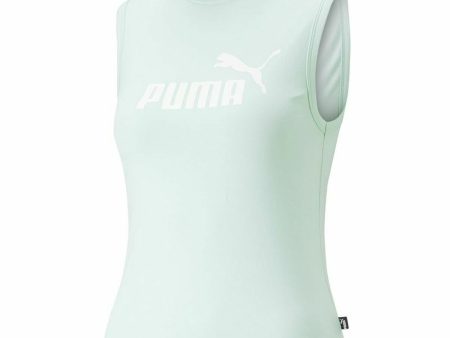 Women s Sleeveless T-shirt Puma Slim Logo Tank Aquamarine Discount