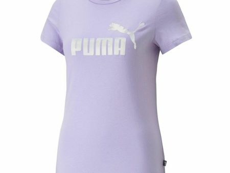 Women’s Short Sleeve T-Shirt Puma Ess+ Nova Shine  Lavendar Lady Discount