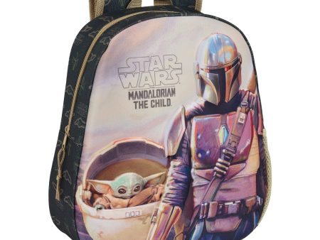 3D Child bag The Mandalorian Black Beige 27 x 33 x 10 cm Sale